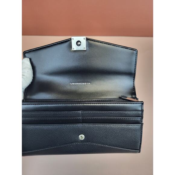 Samantha Vega Wallet Long Black Leather Women's Wallet - Picture 2 of 4